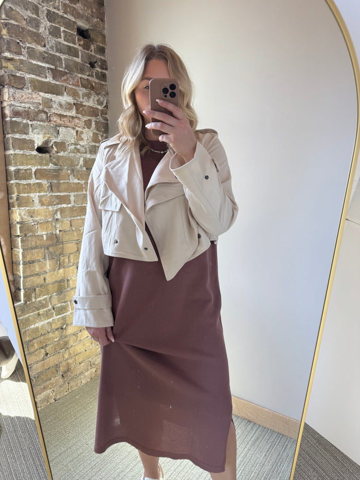 Sue Cross Lapel Crop Trench Coat