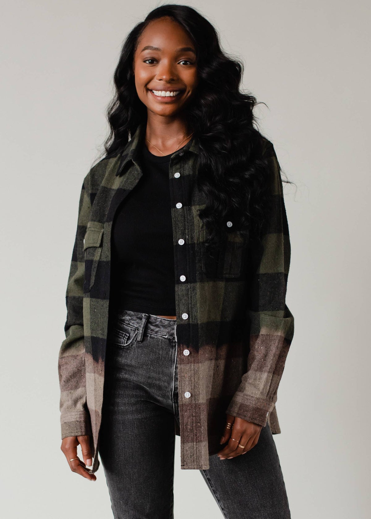 Taylor Green & Black Plaid Flannel