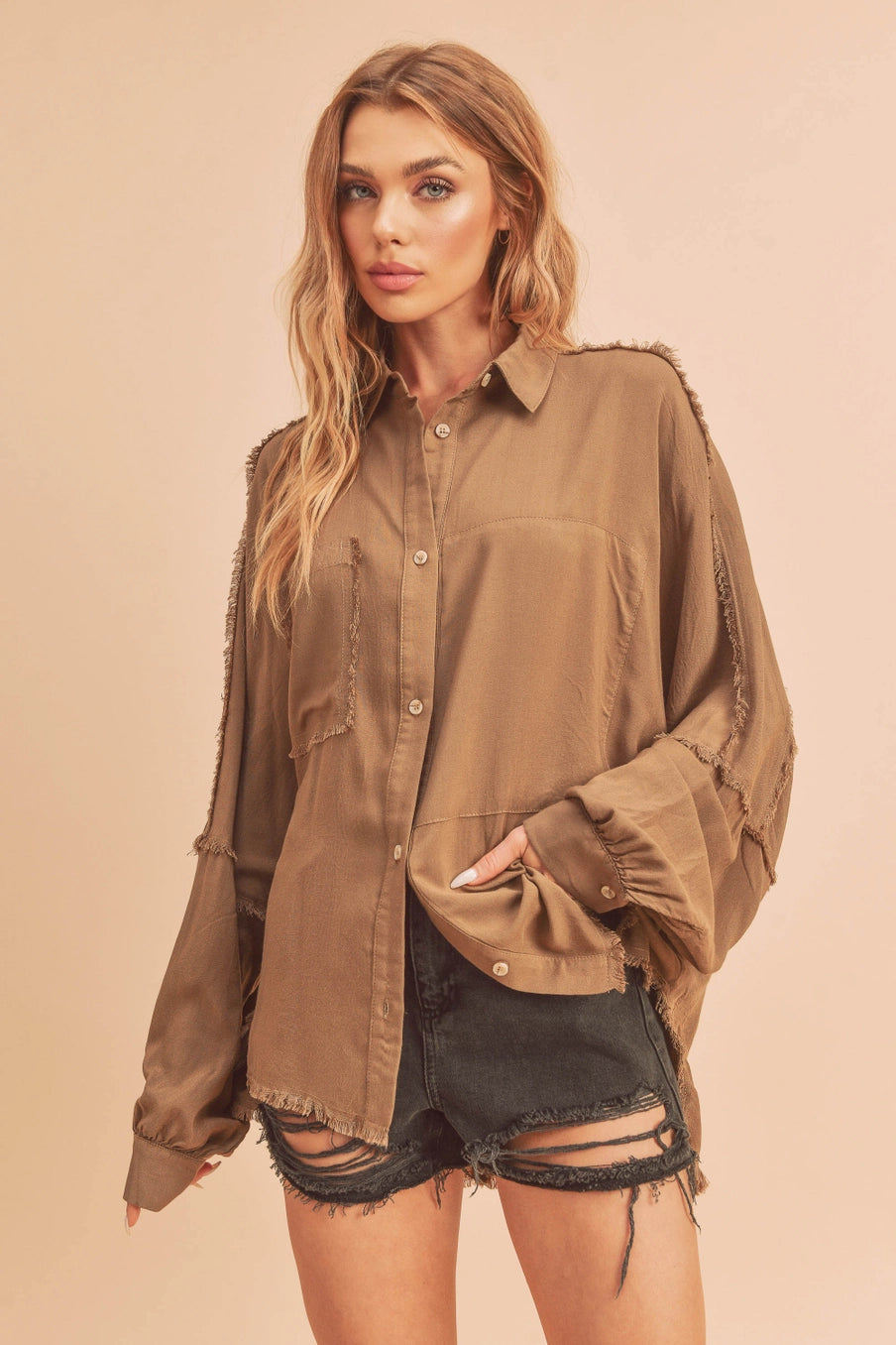 Debi Raw Hem Button Down