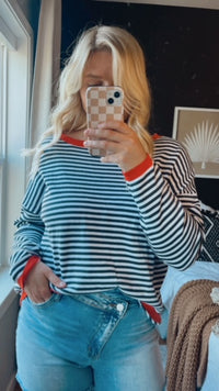 Addison Trim Stripe Top