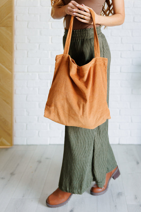 Millie Corduroy Tote in Brown