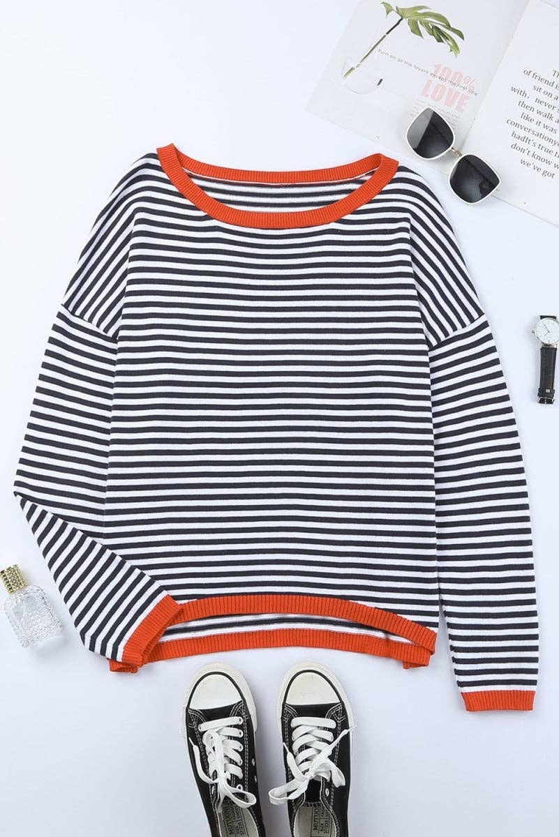 Addison Trim Stripe Top