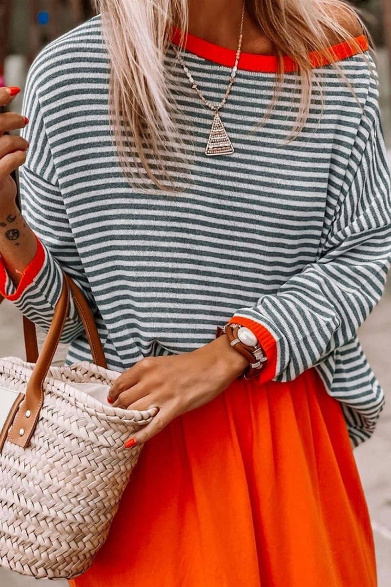 Addison Trim Stripe Top