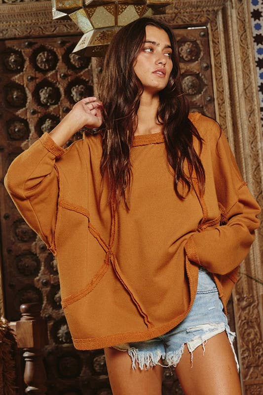 Ellie Raw Edge Sweater
